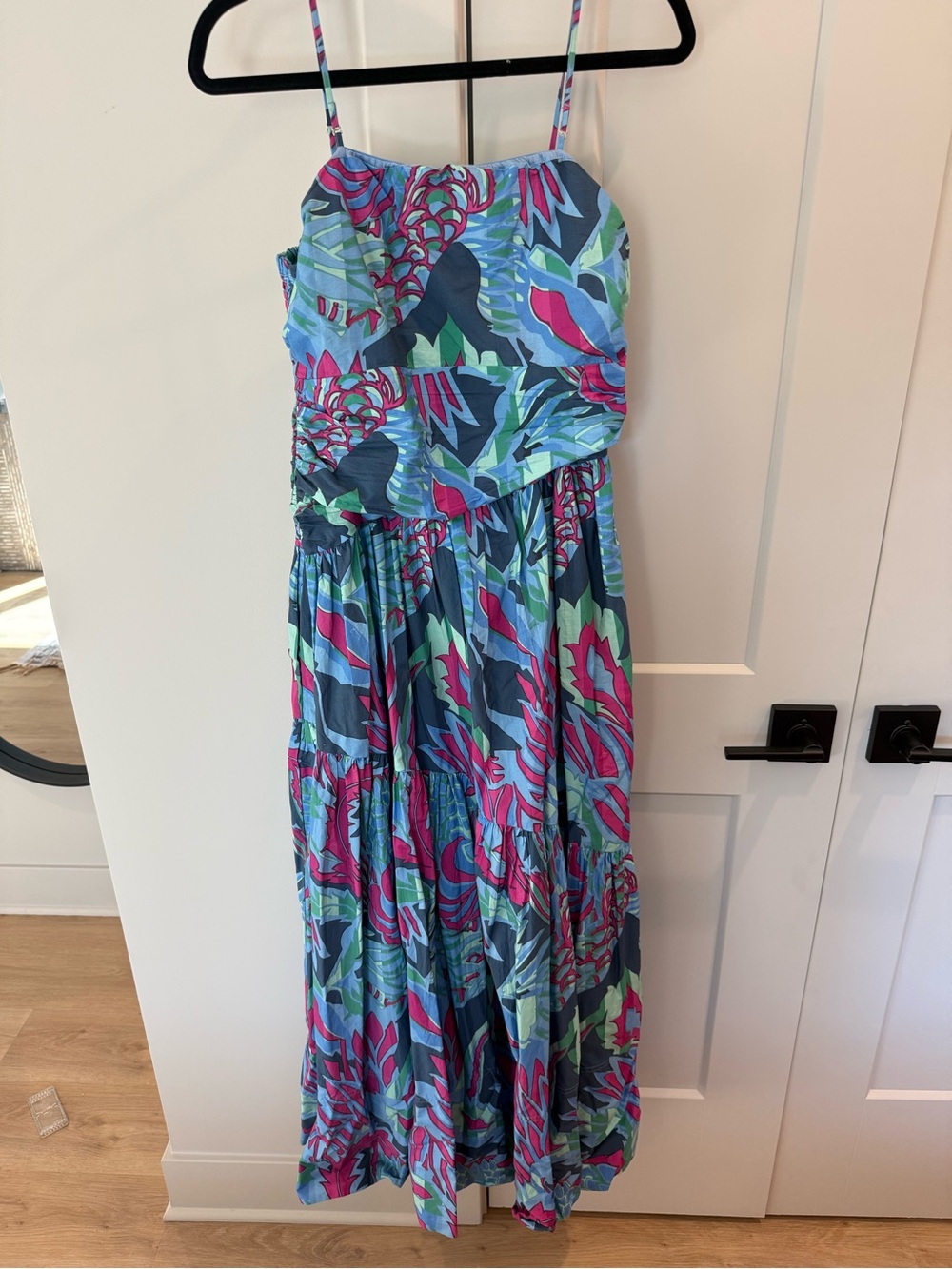Love the Label Tropical Print Maxi Dress in Blue, Pink & Green